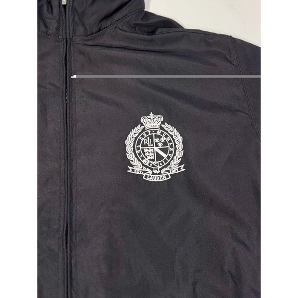 Lauren Ralph Lauren Jacket Black Full Zip M Full Zip Crest Windbreaker Old Money - Picture 5 of 13